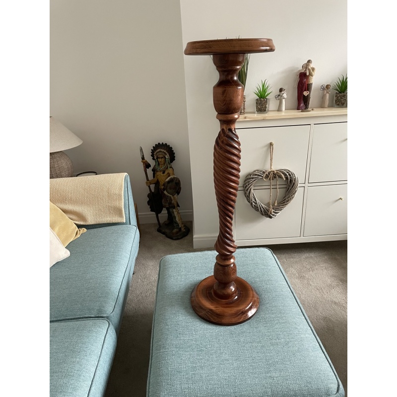 Antique mahogany Barley Twist Plant Stand