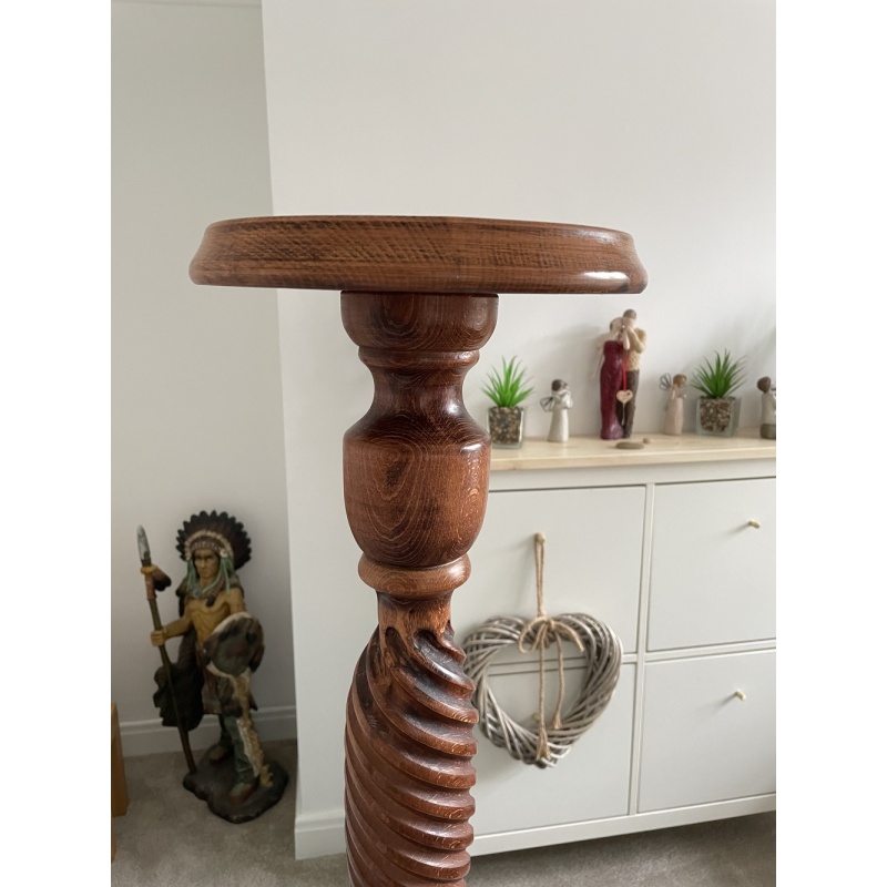 Antique mahogany Barley Twist Plant Stand