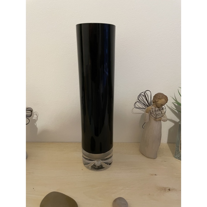 Vase Decorative Flower Vase made of Glass, Black Round