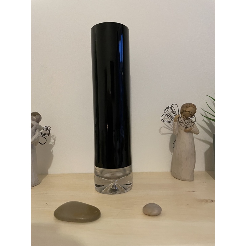 Vase Decorative Flower Vase made of Glass, Black Round