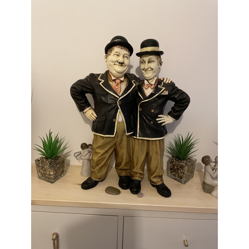 Huge Laurel And Hardy Statue Figurine Resin 20" Tall Vintage rare