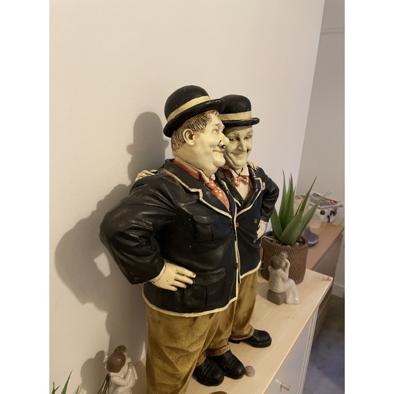 Huge Laurel And Hardy Statue Figurine Resin 20" Tall Vintage rare