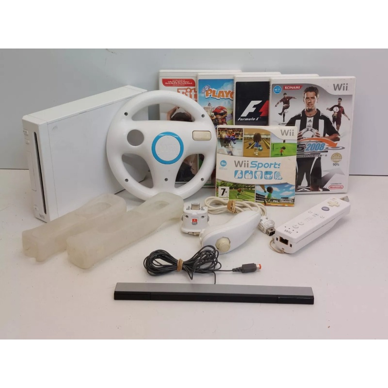 Nintendo Wii Console Bundle with 5x Games